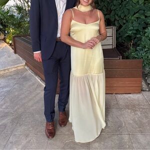 Show me your MuMu Yellow Dress with scarf